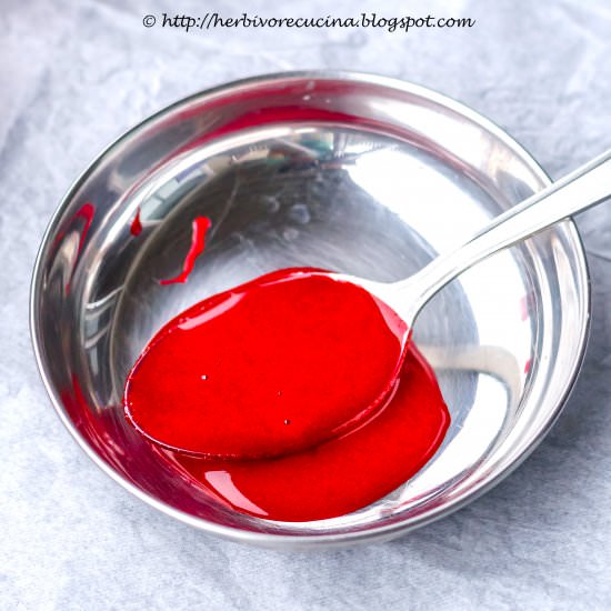 Edible Fake Blood for Halloween - Recipe photo by Herbivore Cucina