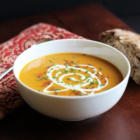 Spiced Butternut Squash Soup - Recipe photo by Emily Honeycutt