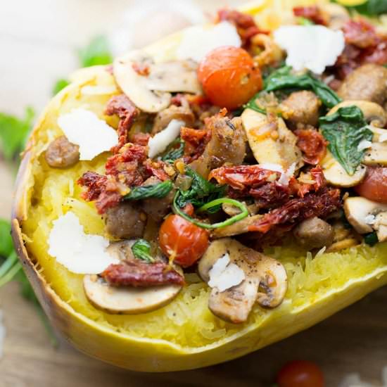 Italian Stuffed Spaghetti Squash - Recipe photo by Kiwi and Carrot