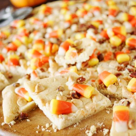Candy Corn Slab Cookies - Recipe photo by thekitchenismyplayground