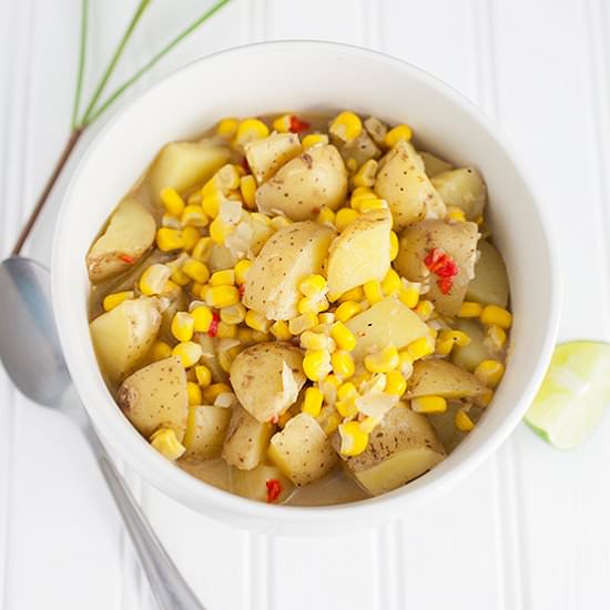 Thai-style Potato and Corn Chowder - Recipe photo by therusticfoodie