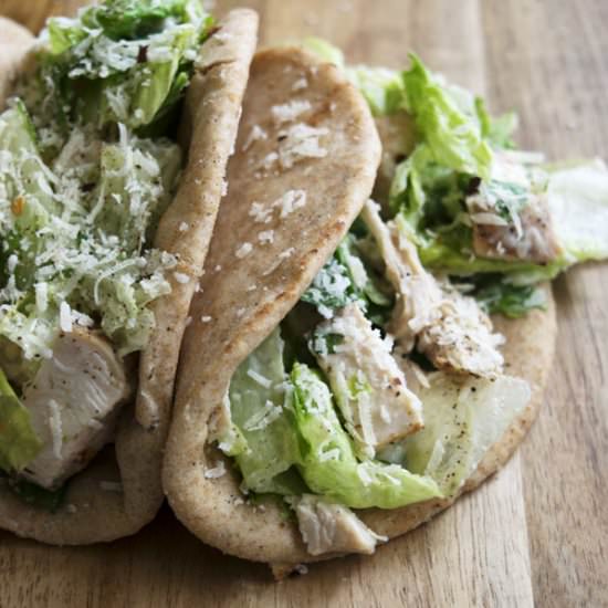 Chicken Caesar Pita - Recipe photo by thehungrywaitress