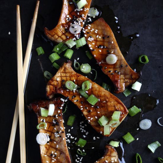 Teriyaki Seared Mushrooms - Recipe photo by olivesfordinner