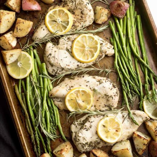 Lemon Rosemary Chicken Sheet Pan - Recipe photo by withsaltandwit