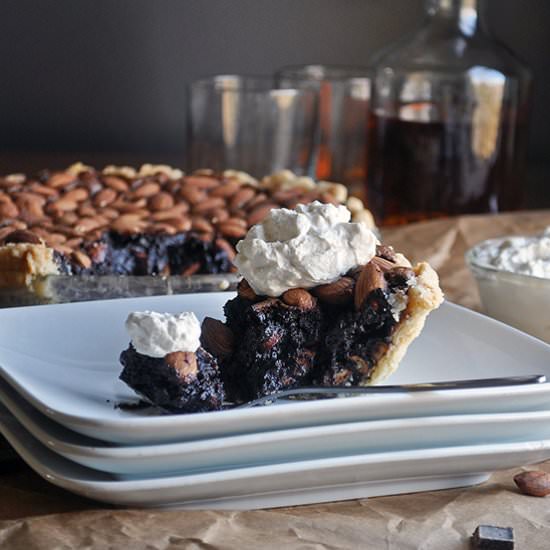 Chocolate Pie with Almonds - Recipe photo by BatterandDough