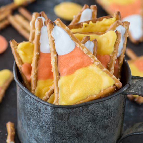 Candy Corn Pretzels - Recipe photo by thefirstyearblog