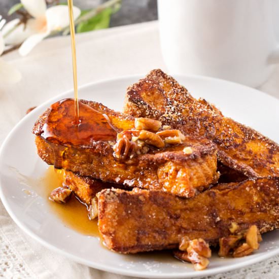 Pumpkin French Toast Sticks - Recipe photo by The Chunky Chef