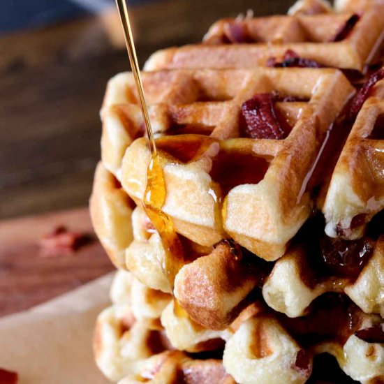 Paleo Bacon Waffles - Recipe photo by WanderlustandWellness