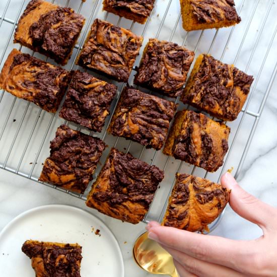 Pumpkin Chocolate Swirl Squares - Recipe photo by foodbyjonister