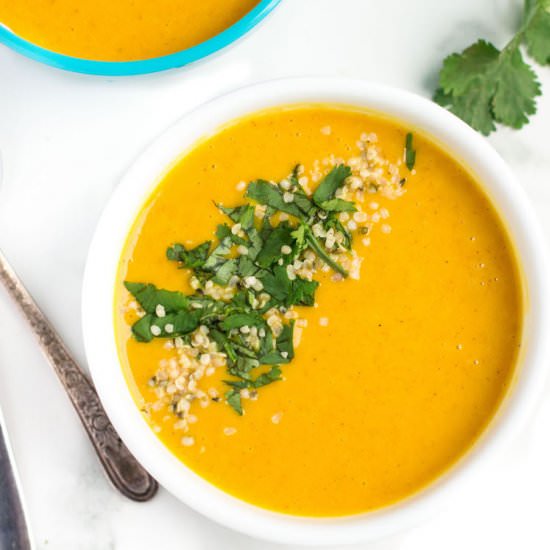 Butternut Squash and Apple Soup - Recipe photo by nourishedtheblog