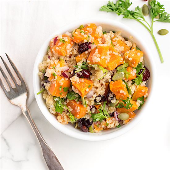 Roasted Sweet Potato Quinoa Salad - Recipe photo by nourishedtheblog