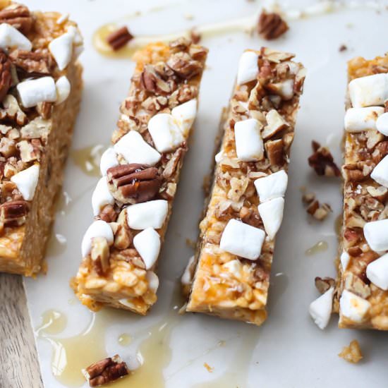 Pecan + Pumpkin Rice Crispy Treats - Recipe photo by nourishmemum