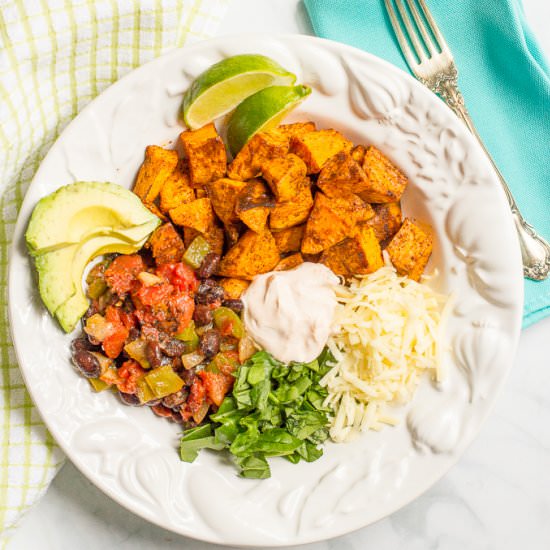 Taco-flavored vegetarian power bowl - Recipe photo by Family Food on the Table