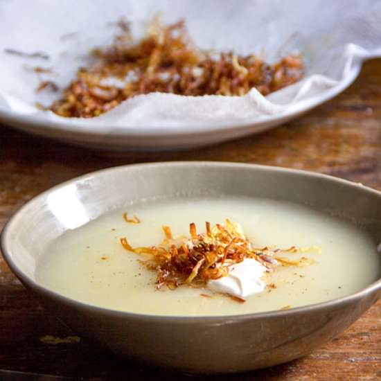 Potato Leek Soup - Recipe photo by panning the globe