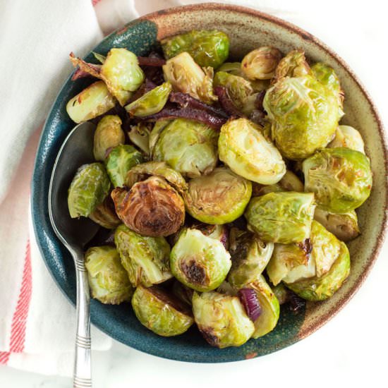 Honey Balsamic Brussels Sprouts - Recipe photo by nourishedtheblog