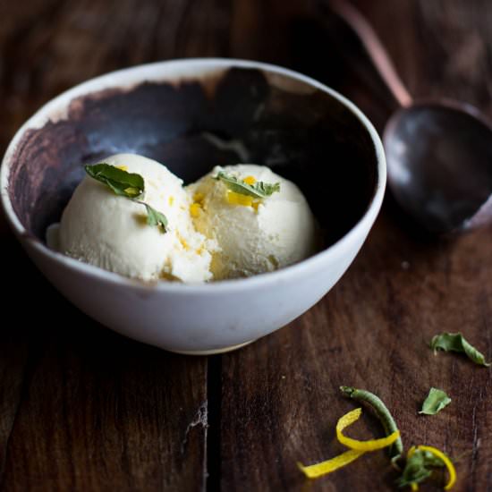 Lemon Verbena Ice Cream - Recipe photo by a lemon tree cafe