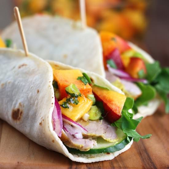 Curry Pork Wraps with Nectarines - Recipe photo by EatInEatOut Magazine