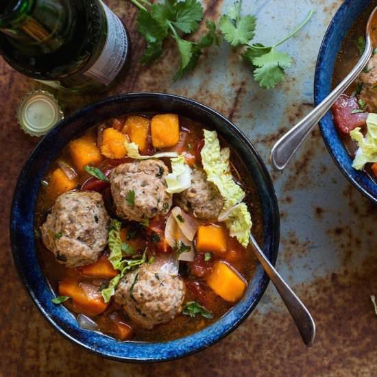 Mexican Meatball Soup - Recipe photo by the organic kitchen
