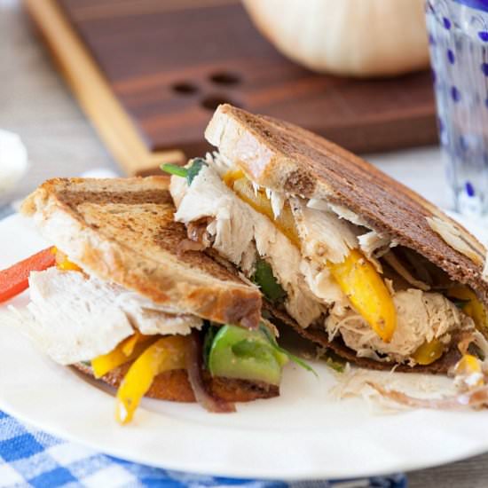 Turkey Fajita Panini - Recipe photo by Food Done Light