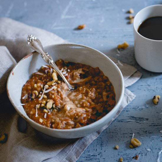 Apple Butter Carrot Cake Oatmeal - Recipe photo by Running to the Kitchen