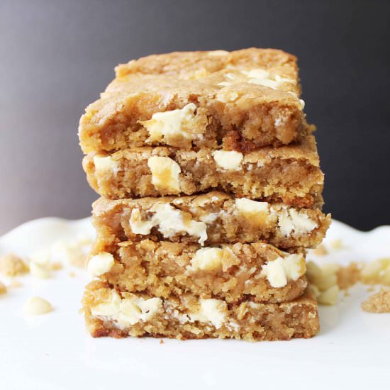 White Chocolate Blondies Bars - Recipe photo by Modern Honey