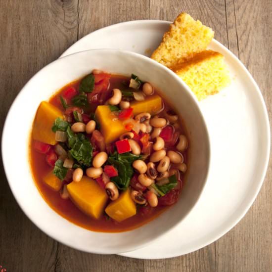 Black Eyed Pea and Pumpkin Stew - Recipe photo by CookForYourLife