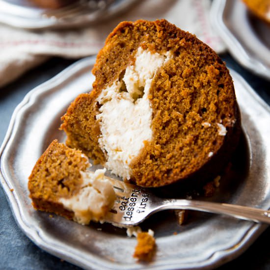 Pumpkin Cream Cheese Bundt Cake - Recipe photo by sallysbakingaddiction