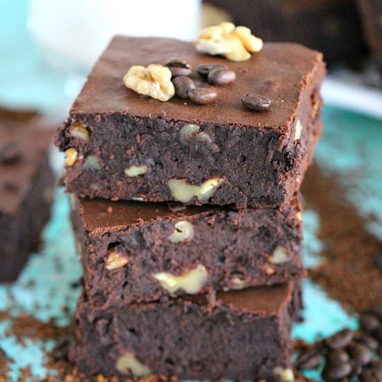 Fudgy Walnut Coffee Brownies - Recipe photo by peasandpeonies