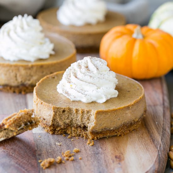 Mini Pumpkin Cheesecakes - Recipe photo by bakerita