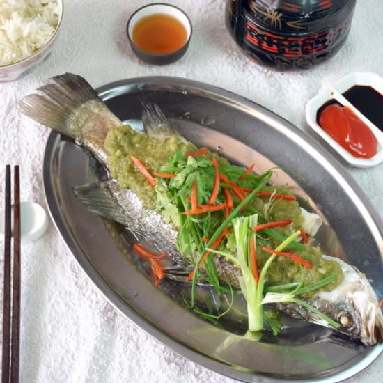 Steamed fish with ginger paste - Recipe photo by Taste of Asian Food