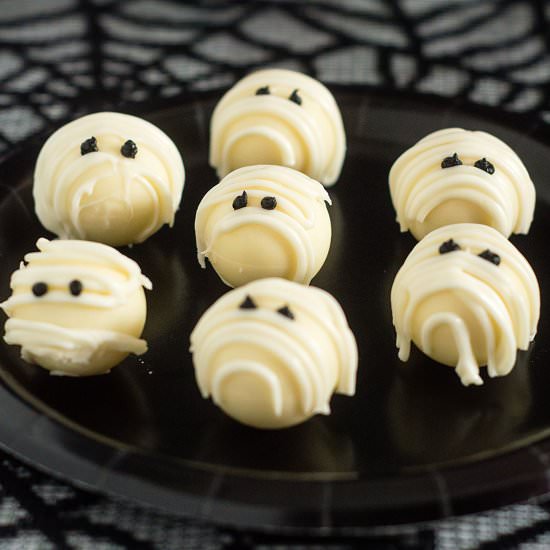 White Chocolate Mummy Truffles - Recipe photo by TheRedheadBaker