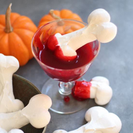 Meringue Bones and Raspberry Blood - Recipe photo by thymeandtoast