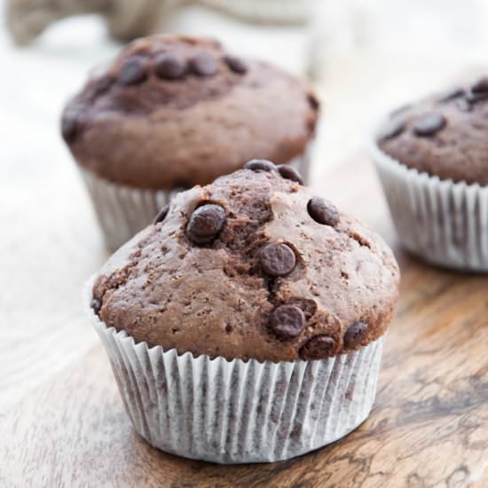 Simple Vegan Chocolate Muffins - Recipe photo by elephantasticvegan