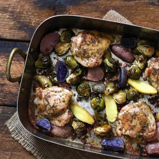 Roasted Chicken Thighs & Vegetables - Recipe photo by susanstable