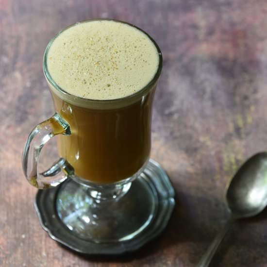 Hot Butterbeer Latte for One - Recipe photo by AnEdibleMosaic