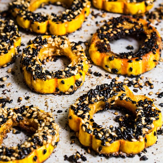 Sesame roasted delicata squash - Recipe photo by viktoriastable