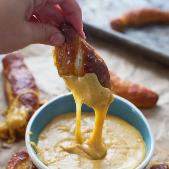 Soft Pretzels with Pumpkin Fondue - Recipe photo by cookingforkeeps