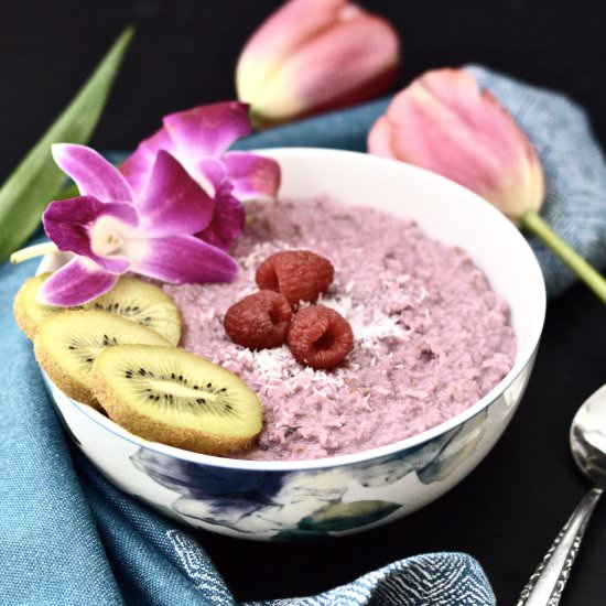 Paleo Raspberry Oatmeal - Recipe photo by Pure and Simple Nourishment