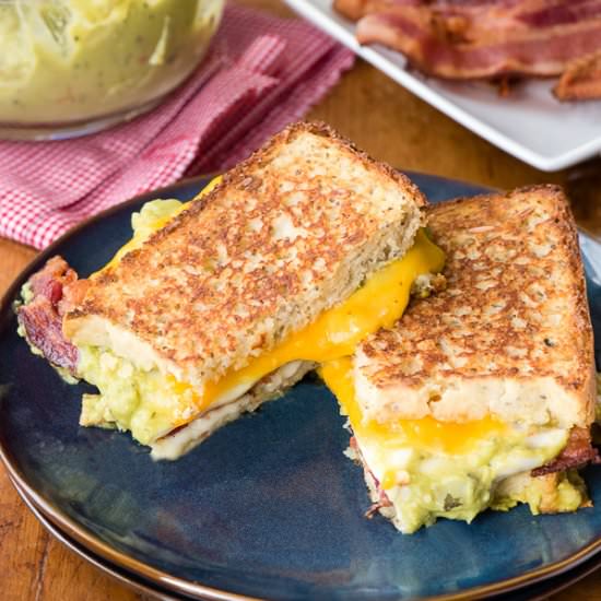 Grilled Cheese Bacon Guac Sandwich - Recipe photo by boulderlocavore