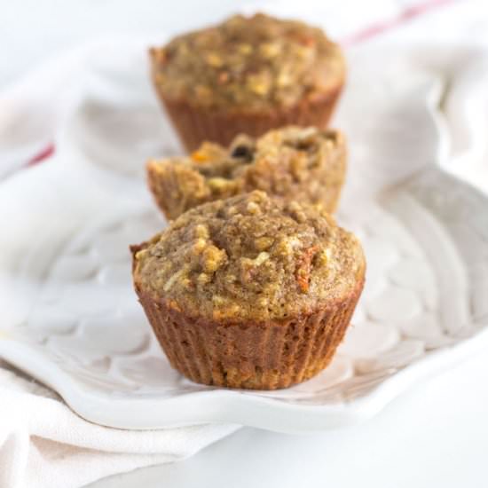 Gluten Free Morning Glory Muffins - Recipe photo by nourishedtheblog