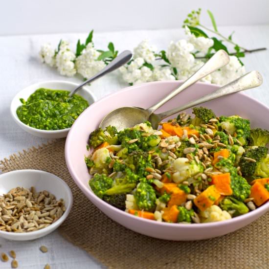 Cauliflower & Broccoli Salad - Recipe photo by almondtozest.com