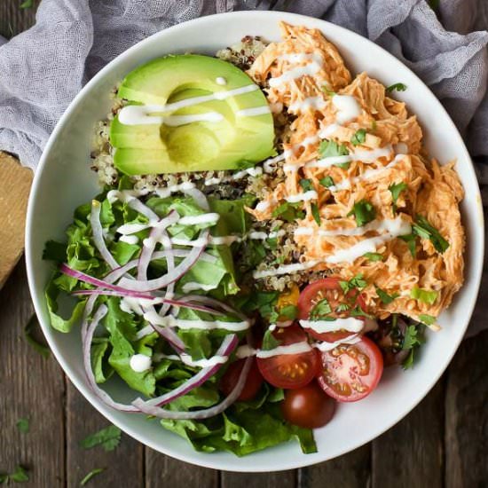 Buffalo Chicken Quinoa Bowls - Recipe photo by joyfulhealthyeats