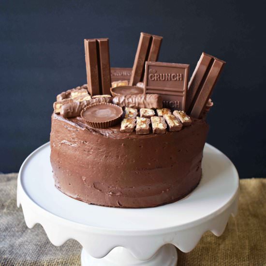 Candy Bar Stash Chocolate Cake - Recipe photo by Modern Honey