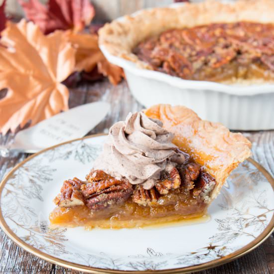 Pecan Pie w/ Chocolate Whipped Cream - Recipe photo by littlesweetbaker