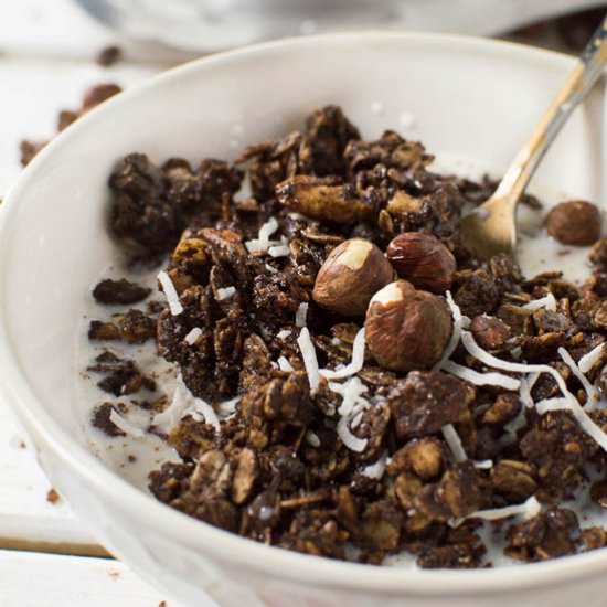 Mint Chocolate Cookie Granola - Recipe photo by crumbkitchen