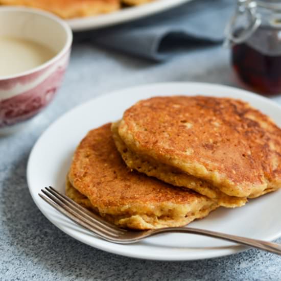 Vegan Cornmeal Pancakes - Recipe photo by thenewbaguette