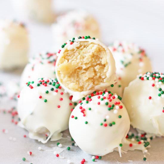 Christmas Sugar Cookie Truffles - Recipe photo by If You Give A Blonde A Kitchen