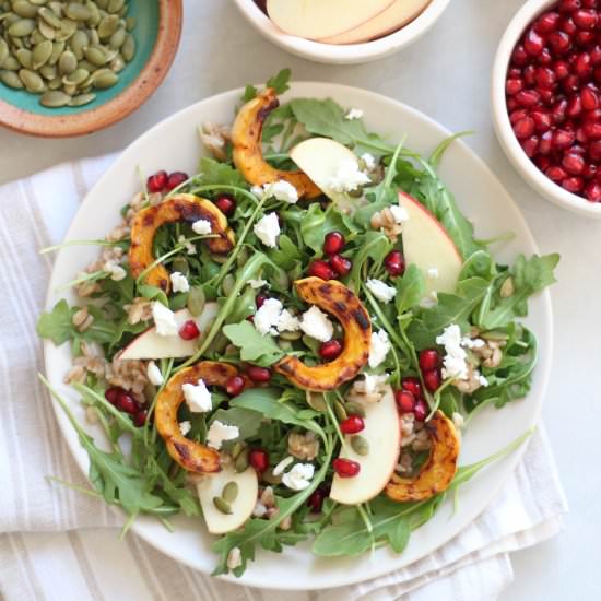 Roasted Delicata Squash Salad - Recipe photo by thymeandtoast