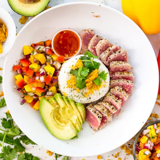 Copycat Bonefish Grill Tuna Bowls - Recipe photo by thegirlonbloor