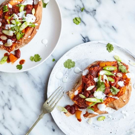 Sweet Potato with Black Bean Chilli - Recipe photo by madeleineshaw
